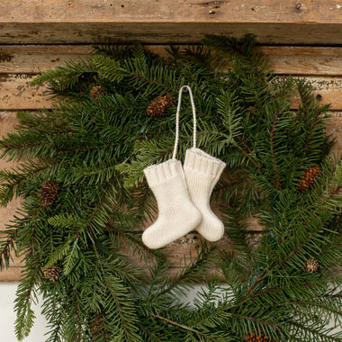 4" White Stocking Ornament