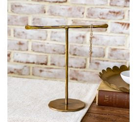 9" Antique Brass Jewelry Stand