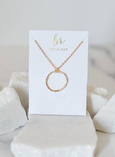 Stella Gold Circle Charm Necklace
