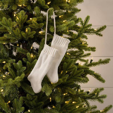 8" White Stocking Ornament
