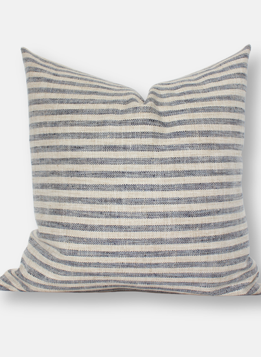 22x22 Sanford Blue Stripe Pillow Cover