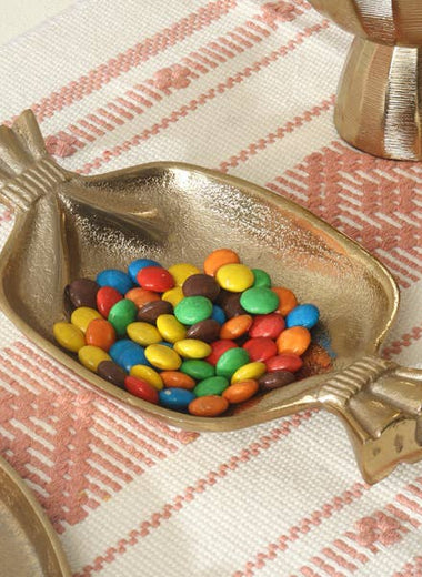 Gold Candy-Shaped Dish