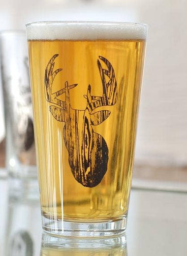 Brown Deer Print Beer Glass