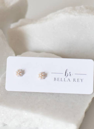 Lettie Petite Pearl Cluster Stud Earrings