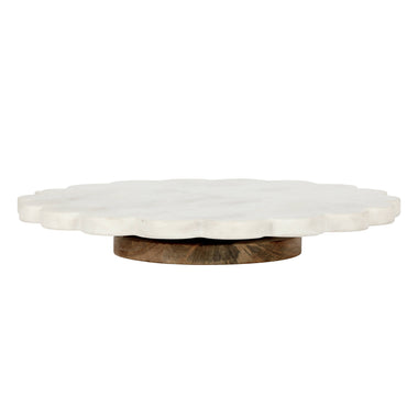 Marble and Wood Lazy Susan