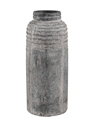 15.5" Weathered Grey Ceramic Vase (Large)