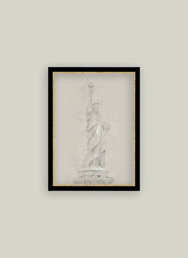 11x15 Statue Of Liberty Sketch Framed Art