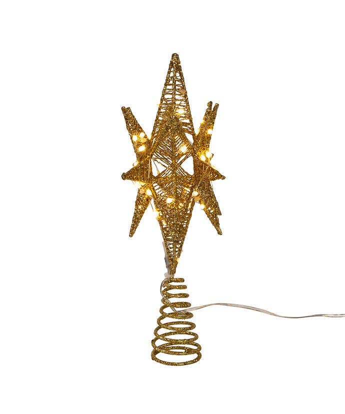 11" Prelit LED Gold Starburst Tree Topper