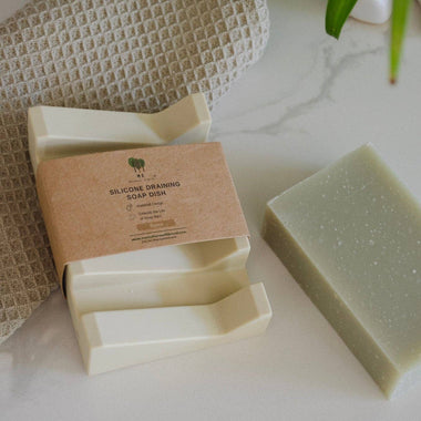 Silicone Draining Soap Dish: Sand