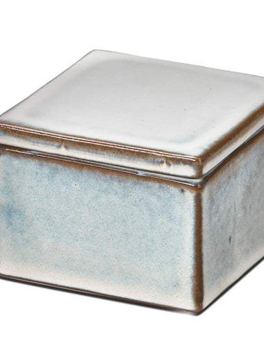 Decorative Stoneware Box Medium - White