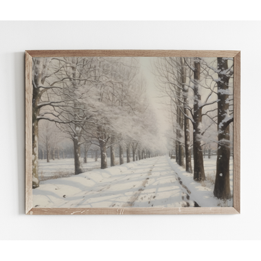 8x10 Snowy Road Art Print
