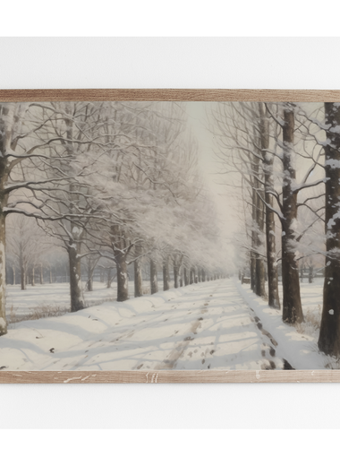 8x10 Snowy Road Art Print