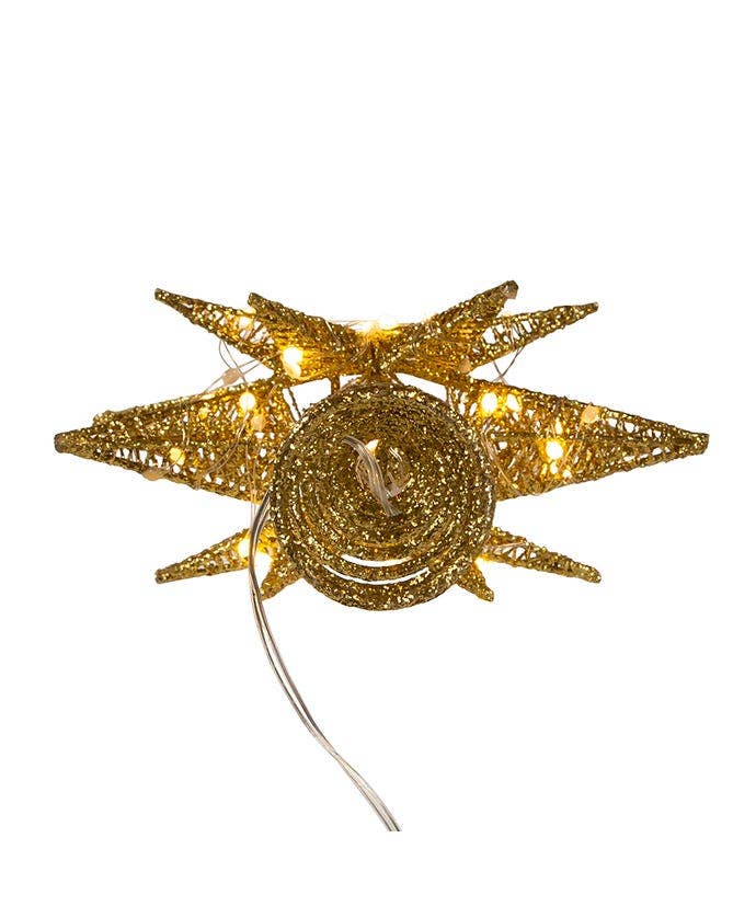 11" Prelit LED Gold Starburst Tree Topper