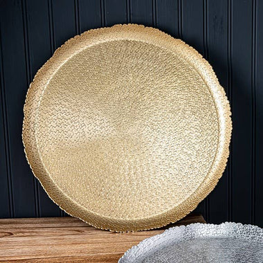 16" Gold Hammered Cutting Tray