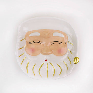 Santa with White Hat Dessert Plate