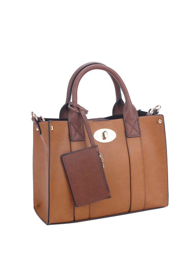 Cameran 3-in-1 Boxy Crossbody Bag & Satchel - Tan