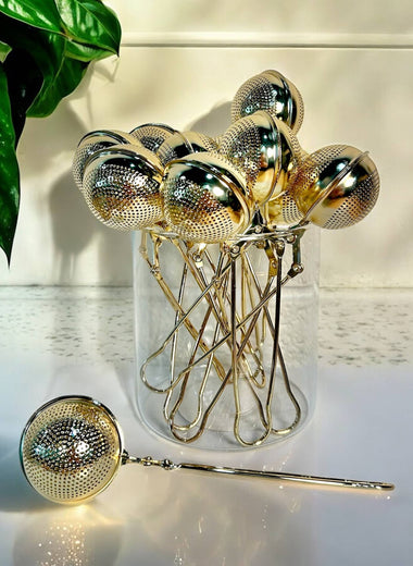 Gold Stainless Steel Tea Strainer & Infuser