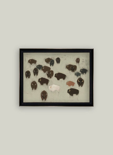 8x10 Bison Herd Framed Art