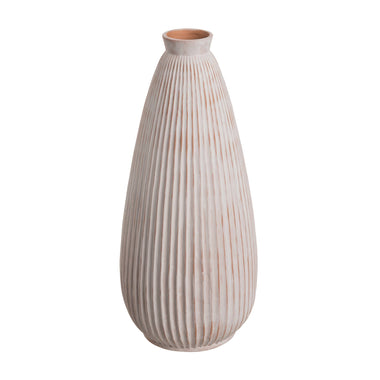 16.5" Terracotta White Tall Vase