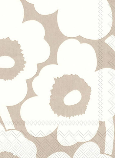 Linen & Cream Floral Cocktail Napkins
