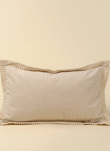 12x21 Corded Velvet Edge Pillow - Ivory