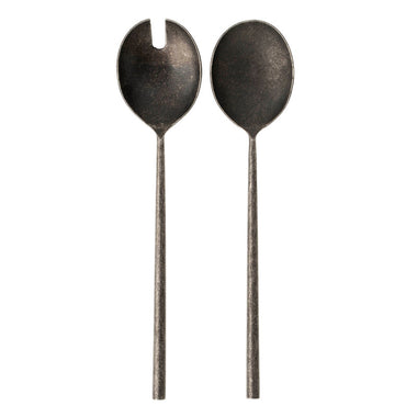 Tides Salad Servers Tumbled Black