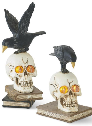 LED Skulls with Perched Crows
