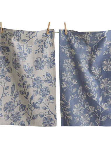 Canyon Print Floral Dishtowel S/2