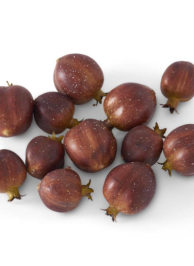 Bag of 12 2.75" Pomegranates-Burgundy & Green, Brown & Cream Speckled