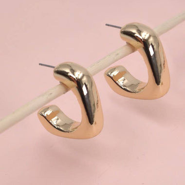 Balloon Square Hoop Earrings - Gold