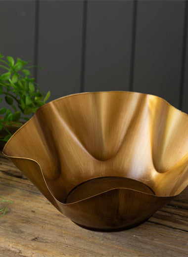 Gold Metal Wavy Bowl