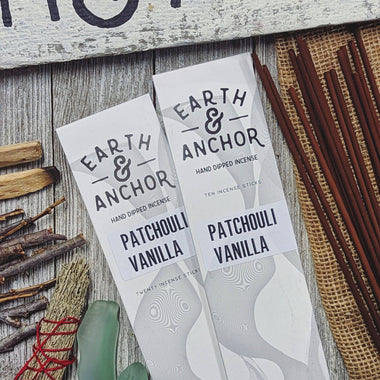Patchouli Vanilla Hand Dipped Incense: 10 Sticks