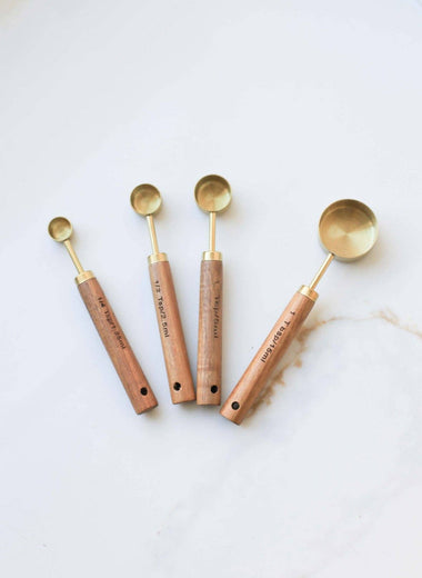 Wood Handle Measuring Spoons Set
