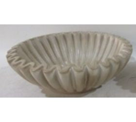 Beige Cement Ruffle Bowl