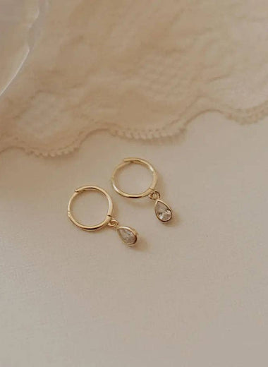 April Raindrop Dangle Hoops