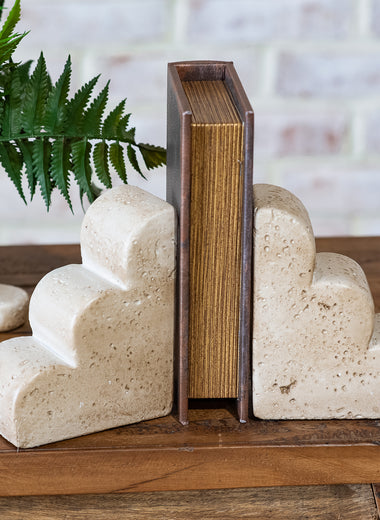 Scallop Edge Cement Bookends S/2