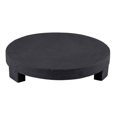 Black Paulownia Pedestal Tray - 12"