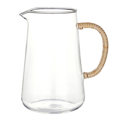 Tall Rattan Handle Pitcher