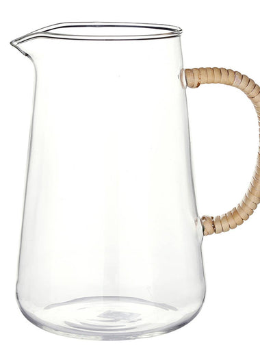 Tall Rattan Handle Pitcher