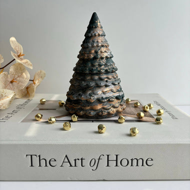 Christmas Tree Candle Pot -Forest, Gold & Silver