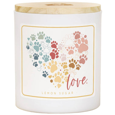 Love Pawprint Heart Candle