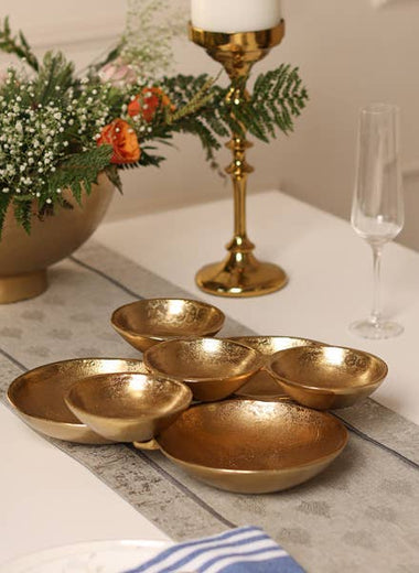 Gold 7-Bowl Cluster Tray