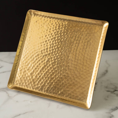 Gold Square Hammered Plate