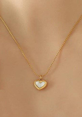 18K Gold Finish Heart Pendant - Gold