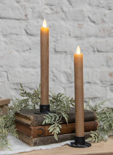 Moving Flame Beige Taper Candle Set/2