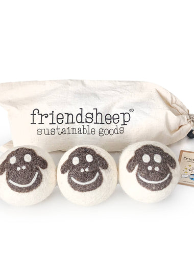 Sheep Eco Wool Dryer Balls - Set of 3 w/ Bag