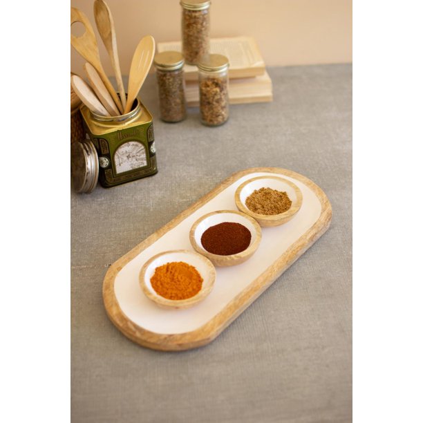 Set of Four White Enamel Condiment Accessories