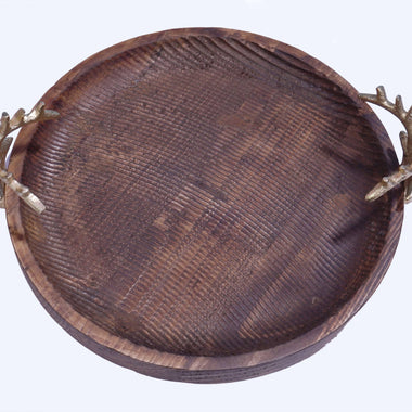 14.5" Reindeer Recycled Wooden Tray