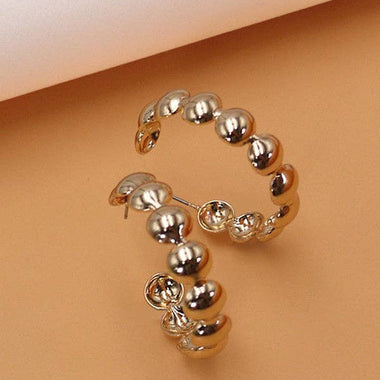Gold Bubble Hoop Earrings