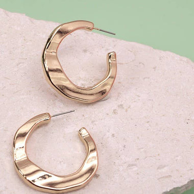 Irregular Light Hoop Earrings - Gold